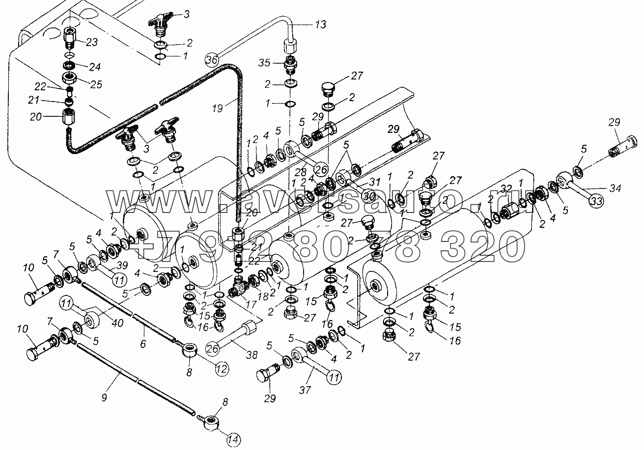 Присоединительная арматура ресиверов МАЗ-64226